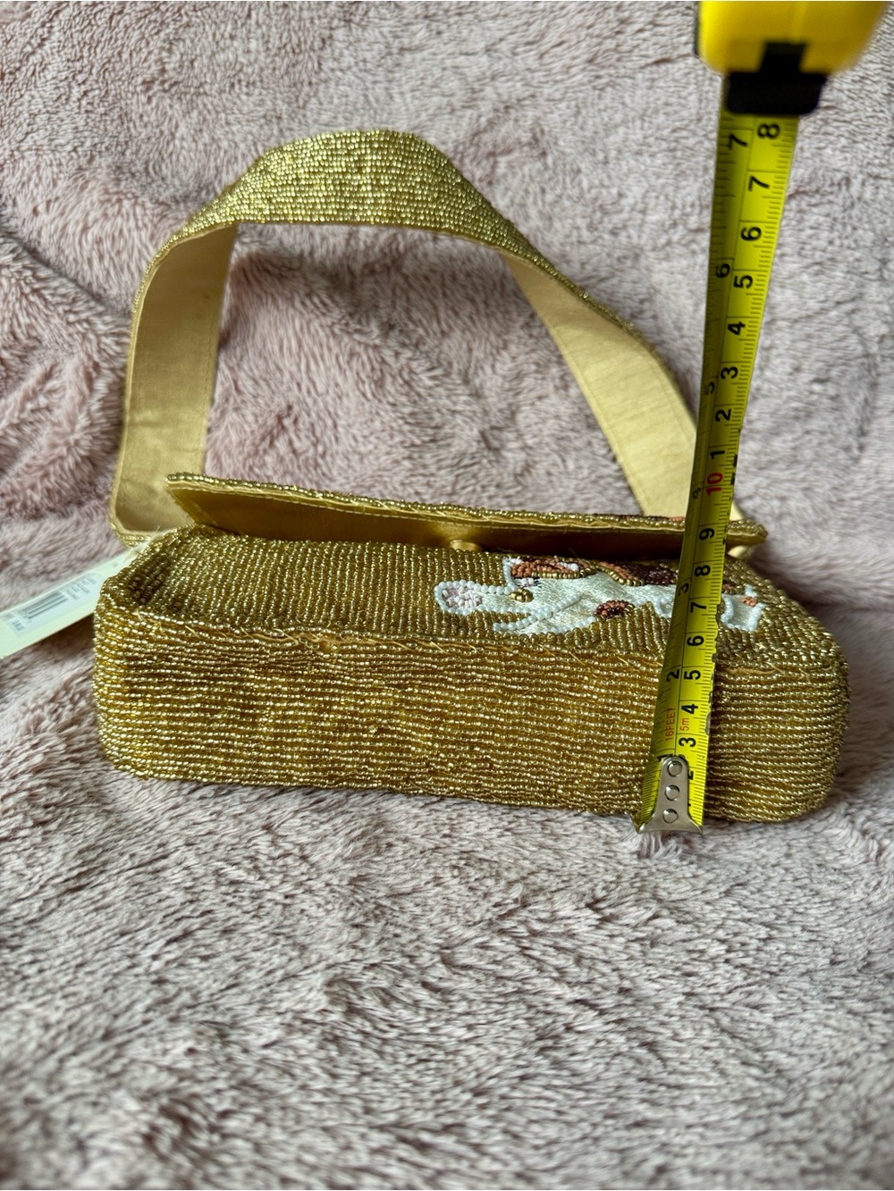 ๐ Viral SOL and Mer Beaded Cat Embroidered Shoulder Bag in Gold - Picture 3 of 15